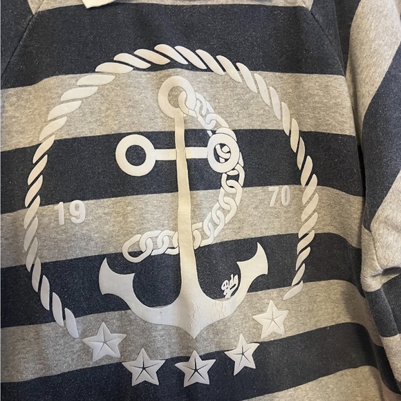 BDG women Crewneck Sweater in Gray and Black Stripes - Picture 2 of 4